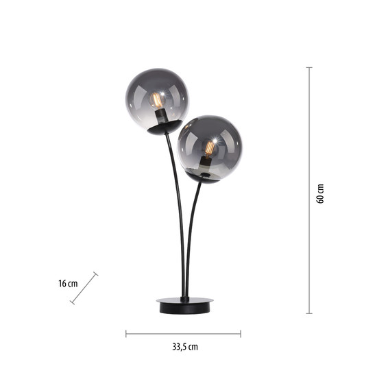 JUST LIGHT BIG WIDOW Tischleuchte E14 max. 25W 2-fach schwarz 14605-18