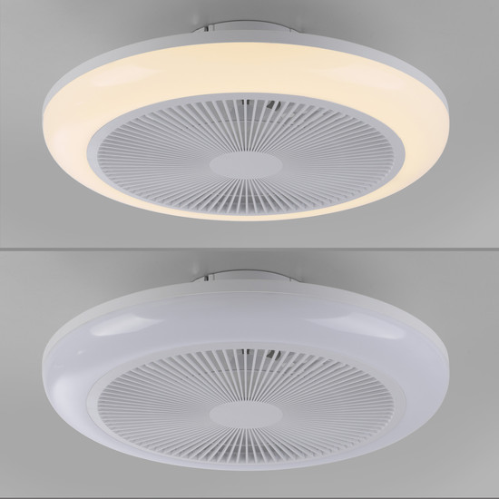 JUST LIGHT BRENDA LED Deckenleuchte mit Ventilator CCT Dimmbar 22W weiss 14623-16