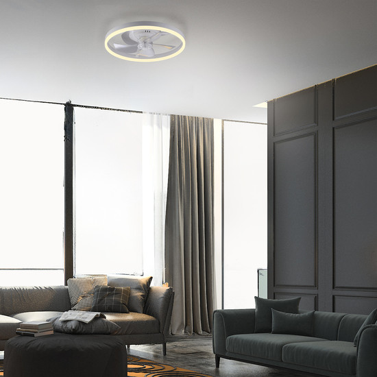 JUST LIGHT RITA LED Deckenleuchte mit Ventilator CCT Dimmbar 22W weiss 14624-16