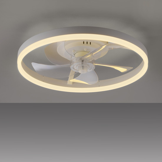 JUST LIGHT RITA LED Deckenleuchte mit Ventilator CCT Dimmbar 22W weiss 14624-16