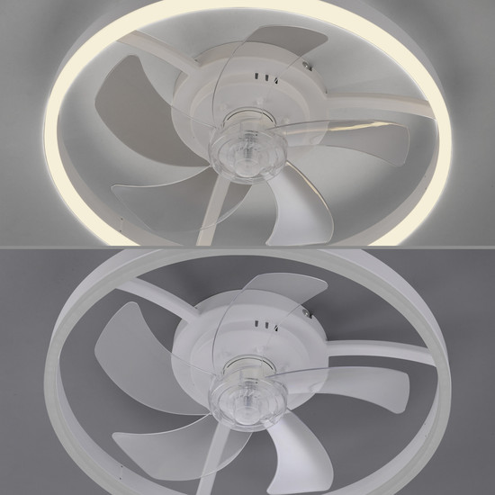 JUST LIGHT RITA LED Deckenleuchte mit Ventilator CCT Dimmbar 22W weiss 14624-16