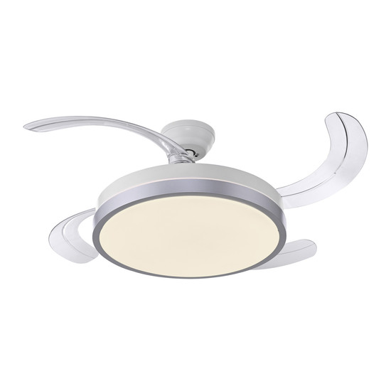 JUST LIGHT KOPTA LED Deckenleuchte mit Ventilator CCT Dimmbar 27W silber 14625-21