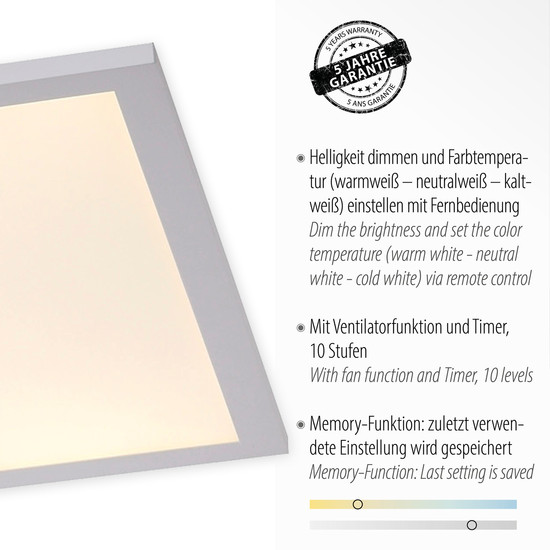 JUST LIGHT FLAT-AIR LED Deckenleuchte CCT Dimmbar 24W weiss 14643-16