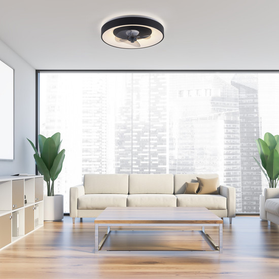 JUST LIGHT VENIKA LED Deckenleuchte CCT Dimmbar 36W schwarz 14644-18