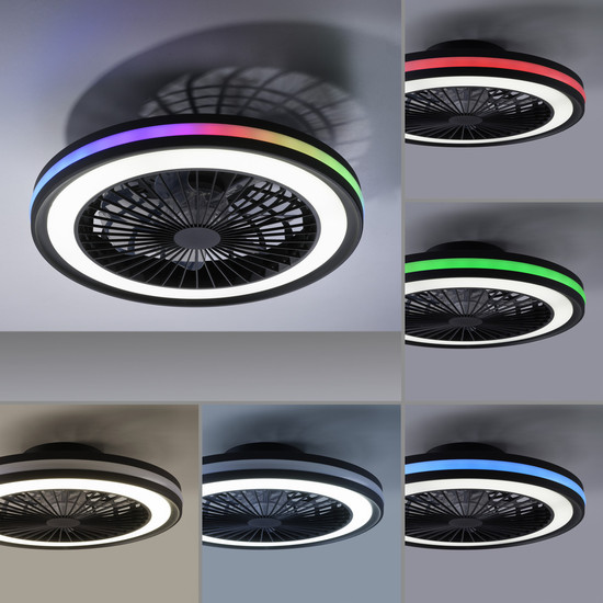JUST LIGHT BRANDON LED Deckenleuchte CCT Dimmbar 41W 2-fach schwarz 14649-18