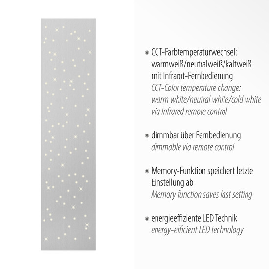 JUST LIGHT SPARKLE LED Deckenleuchte CCT Dimmbar 18W stahl 14672-55