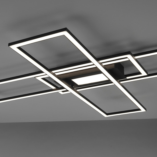 JUST LIGHT ASMIN LED Deckenleuchte CCT Dimmbar 45W schwarz 14693-18