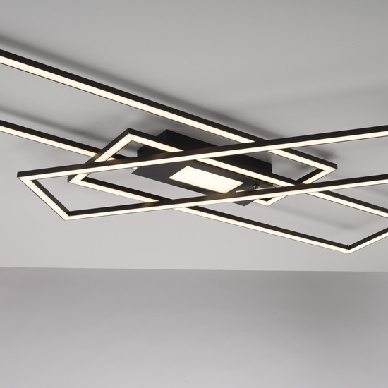 JUST LIGHT ASMIN LED Deckenleuchte CCT Dimmbar 45W schwarz 14693-18