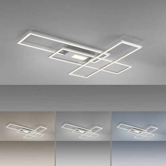 JUST LIGHT ASMIN LED Deckenleuchte CCT Dimmbar 45W stahl 14693-55