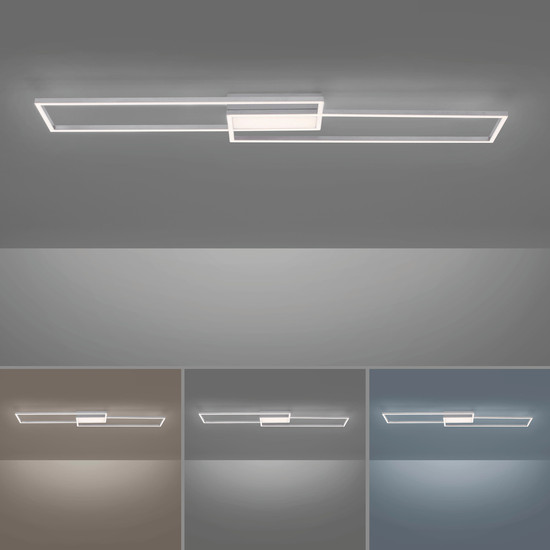 JUST LIGHT ASMIN LED Deckenleuchte CCT Dimmbar 24W 3-fach stahl 14711-55