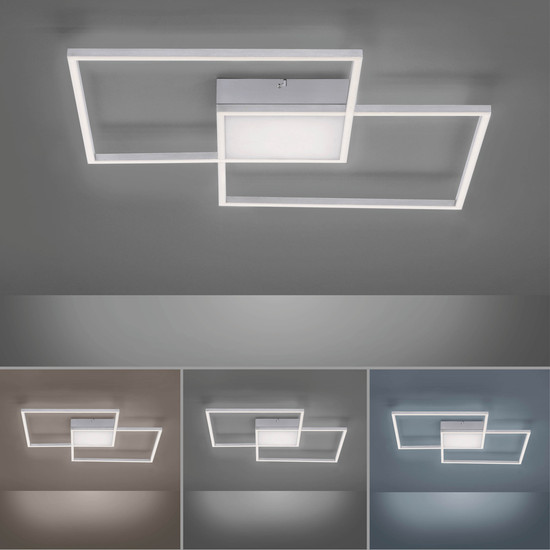 JUST LIGHT ASMIN LED Deckenleuchte CCT Dimmbar 26,5W 3-fach stahl 14712-55