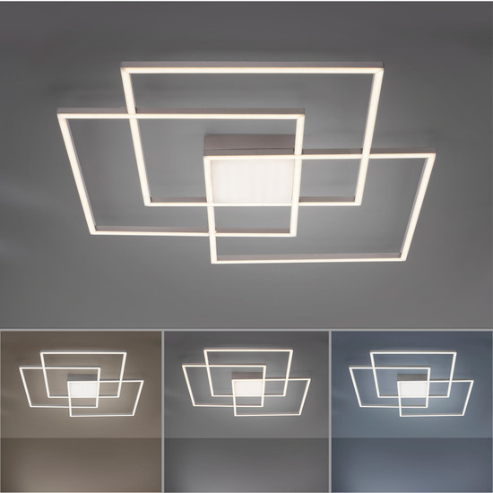 JUST LIGHT ASMIN LED Deckenleuchte CCT Dimmbar 21W 4-fach stahl 14713-55