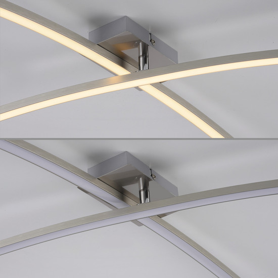 JUST LIGHT SIMON LED Deckenleuchte Warmweiss 12W stahl 14726-55
