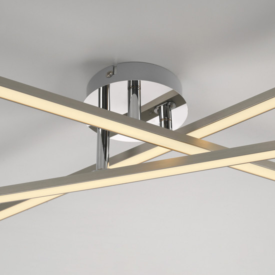 JUST LIGHT SIMON LED Deckenleuchte Warmweiss 16W stahl 14727-55