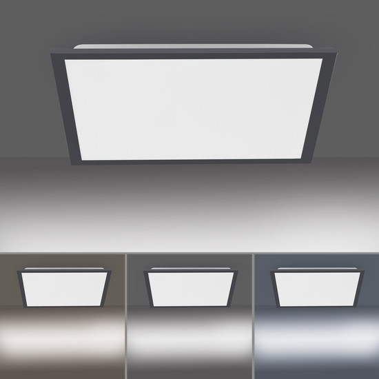 JUST LIGHT FLAT LED Deckenleuchte CCT Dimmbar 21W schwarz 14755-18