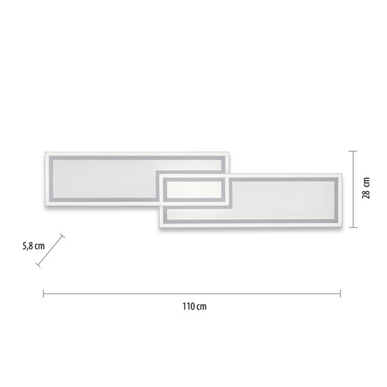 JUST LIGHT EDGING LED Deckenleuchte Steuerbare Lichtfarbe 31,5W Weiß 14875-16