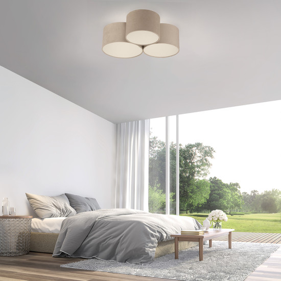 JUST LIGHT DURO Deckenleuchte E27 max. 10W 3-fach sand 14890-39