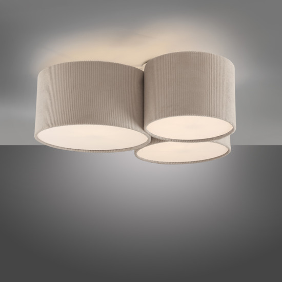 JUST LIGHT DURO Deckenleuchte E27 max. 10W 3-fach sand 14890-39