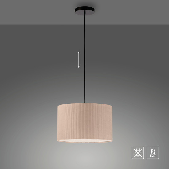 JUST LIGHT DURO Pendelleuchte E27 max. 10W sand 14892-39