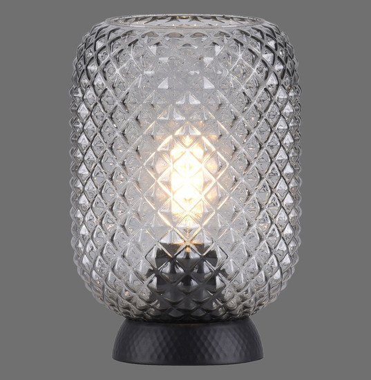 JUST LIGHT REISHI Tischleuchte E27 max.40W Schwarz/Transparent 14906-18