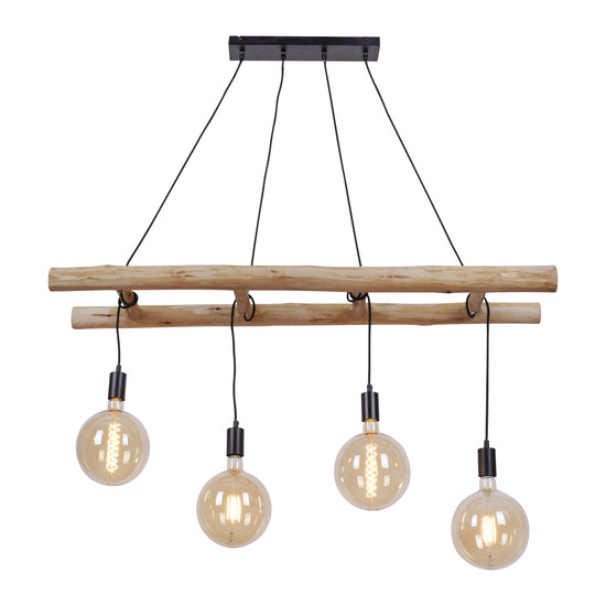 JUST LIGHT EDGAR Pendelleuchte E27 max. 60W 4-fach schwarz 15025-18