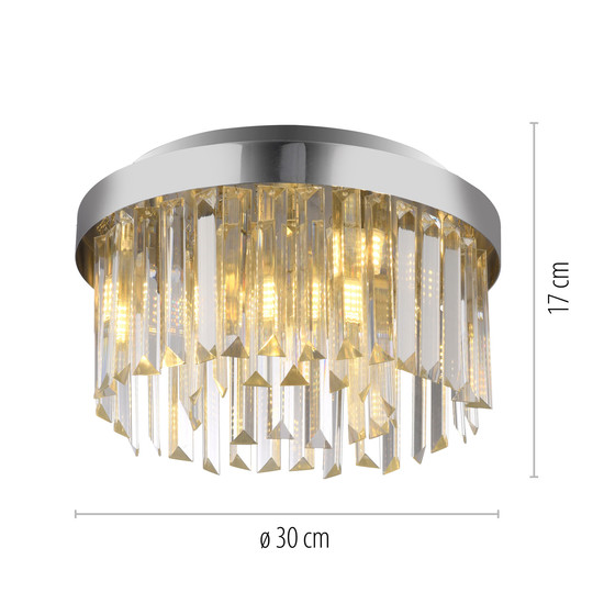 JUST LIGHT KULUNKA Kronleuchter G9 max. 5W 4-fach chrom 15048-17
