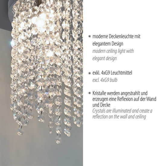 JUST LIGHT KULUNKA Kronleuchter G9 max. 5W 4-fach chrom 15064-17