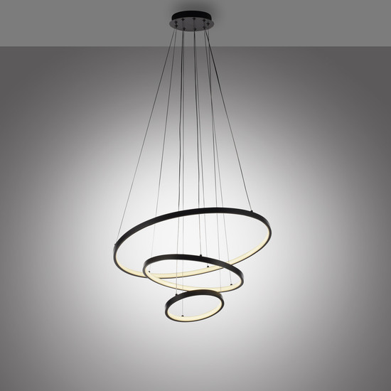 JUST LIGHT CERCHI LED Pendelleuchte Warmweiss 45W schwarz 15070-18