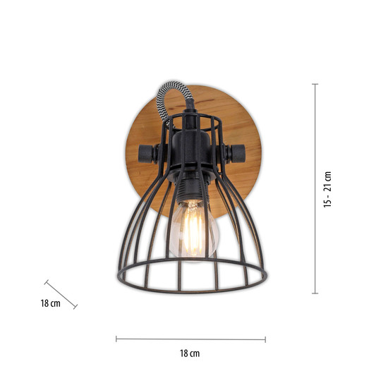 JUST LIGHT TARO Deckenleuchte E14 max. 10W schwarz 15117-18