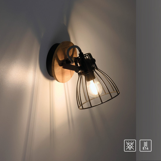 JUST LIGHT TARO Deckenleuchte E14 max. 10W schwarz 15117-18