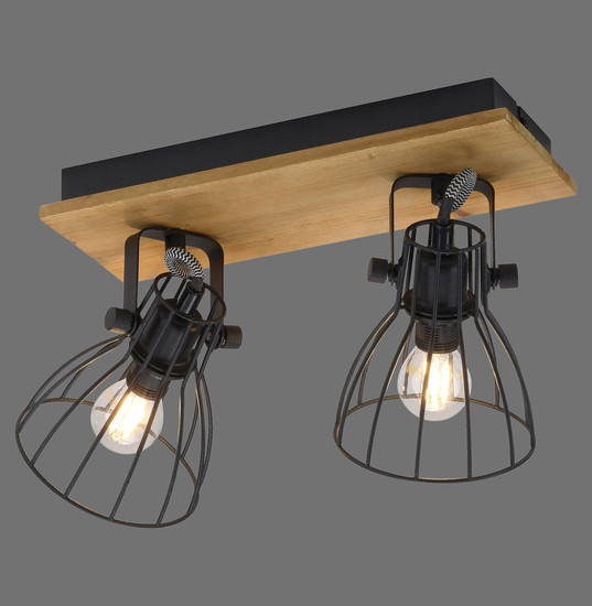 JUST LIGHT TARO Deckenleuchte E14 max. 10W 2-fach schwarz 15118-18