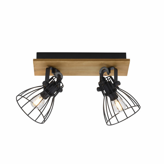JUST LIGHT TARO Deckenleuchte E14 max. 10W 2-fach schwarz 15118-18