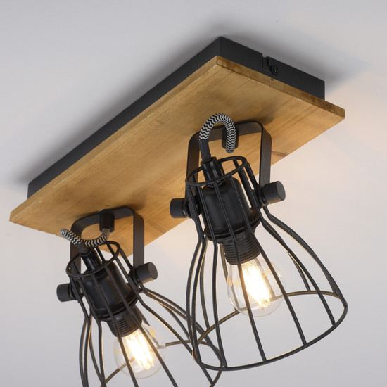 JUST LIGHT TARO Deckenleuchte E14 max. 10W 2-fach schwarz 15118-18