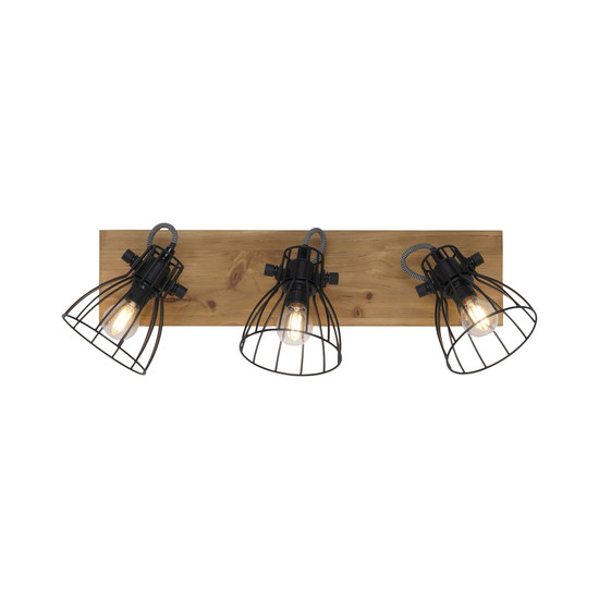 JUST LIGHT TARO Deckenleuchte E14 max. 10W 3-fach schwarz 15119-18