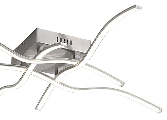 JUST LIGHT WAVE LED Deckenleuchte Warmweiss 7,2W 4-fach Silber/Weiß 15132-55