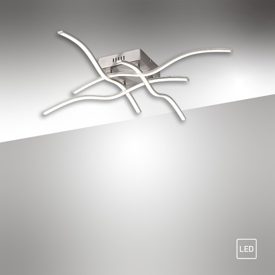 JUST LIGHT WAVE LED Deckenleuchte Warmweiss 7,2W 4-fach Silber/Weiß 15132-55