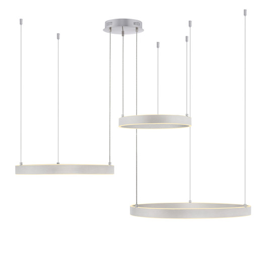 JUST LIGHT LILLUTI LED Pendelleuchte Warmweiss Dimmbar 52W 2-fach stahl 15156-55
