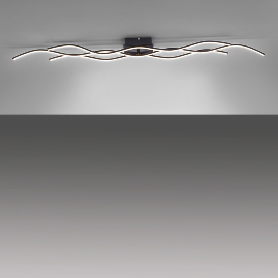 JUST LIGHT WAVE LED Deckenleuchte Warmweiss 29,5W 3-fach schwarz 15167-18