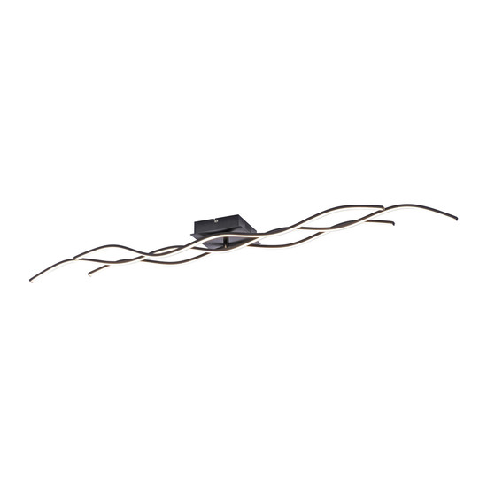 JUST LIGHT WAVE LED Deckenleuchte Warmweiss 29,5W 3-fach schwarz 15167-18