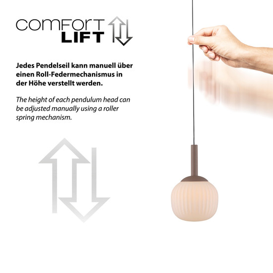 JUST LIGHT NAMI LED Pendelleuchte Warmweiss Dimmbar 5W sand 15176-39