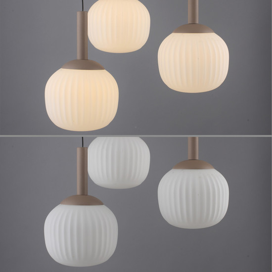 JUST LIGHT NAMI LED Pendelleuchte Warmweiss Dimmbar 15W 3-fach sand 15178-39