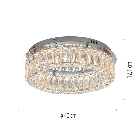 JUST LIGHT KULUNKA LED Deckenleuchte Warmweiss Dimmbar 21,5W chrom 15204-17