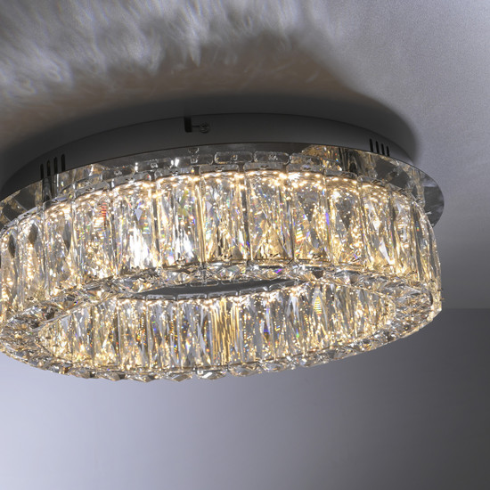 JUST LIGHT KULUNKA LED Deckenleuchte Warmweiss Dimmbar 21,5W chrom 15204-17