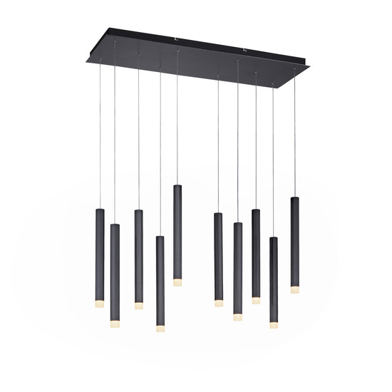 JUST LIGHT BRUNO LED Pendelleuchte Warmweiss 48W 10-fach schwarz 15206-18