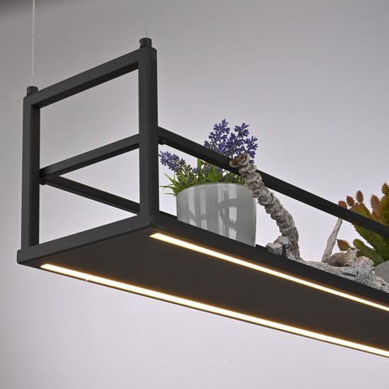 JUST LIGHT SONTURA LED Pendelleuchte Warmweiss 35W 2-fach schwarz 15248-18