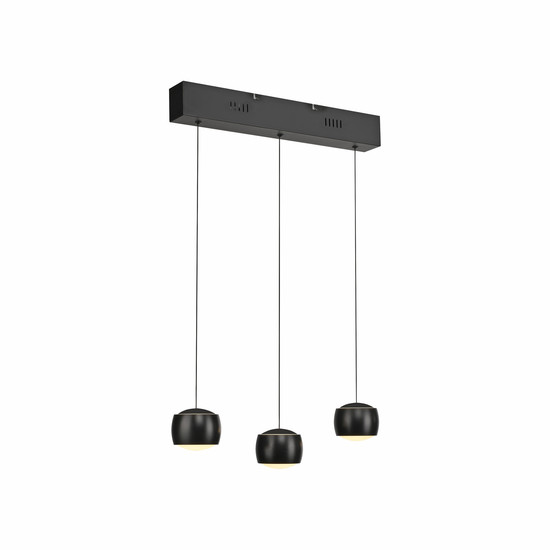JUST LIGHT BALLINI LED Pendelleuchte Warmweiss Dimmbar 15,6W 3-fach schwarz 15261-18