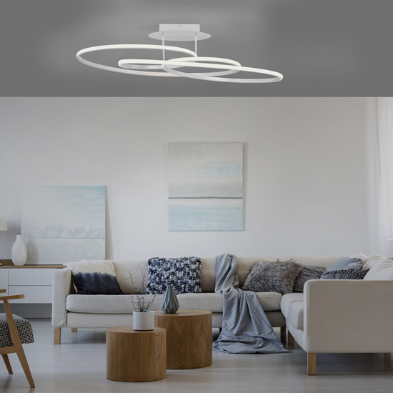 JUST LIGHT LUMACA LED Deckenleuchte Warmweiss 33W weiss 15321-16