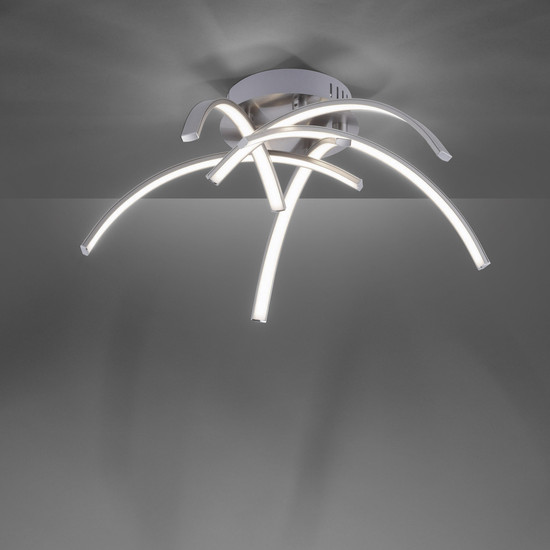 JUST LIGHT VALERIE LED Deckenleuchte Warmweiss 18,5W 5-fach stahl 15340-55