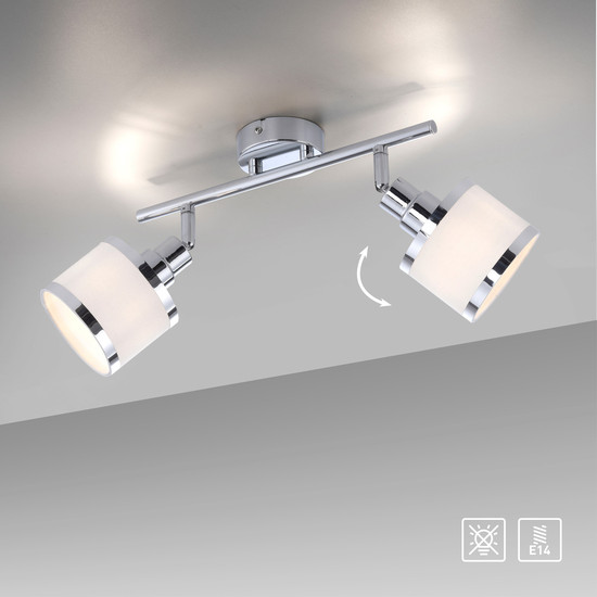 JUST LIGHT ACCOR Deckenleuchte E14 max. 25W 2-fach chrom 15372-17