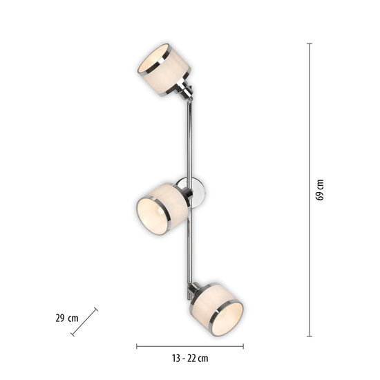 JUST LIGHT ACCOR Deckenleuchte E14 max. 25W 3-fach chrom 15373-17